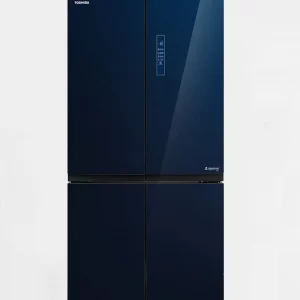 TOSHIBA 650 L Frost Free Inverter 4-Door Refrigerator (GR-RF646WE-PGI, Classy Blue Glass Door Finish, Futuristic Plasma + Pure Technology) (GR-RF646WE-PGI(24))