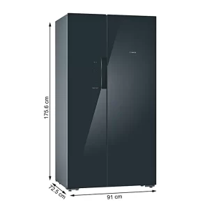 Bosch 655 L Frost Free Side-by-Side Refrigerator(KAN92LB35I, Black, Inverter Compressor)