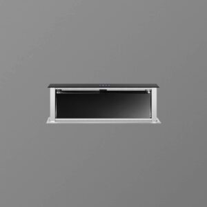 TOWNSVILLE 90 Chimney | Advanced Downdraft Technology |Black Tempered Front Glass, Designed Max Air Flow (upto): 1200 Nm3/h, Size : 90cm