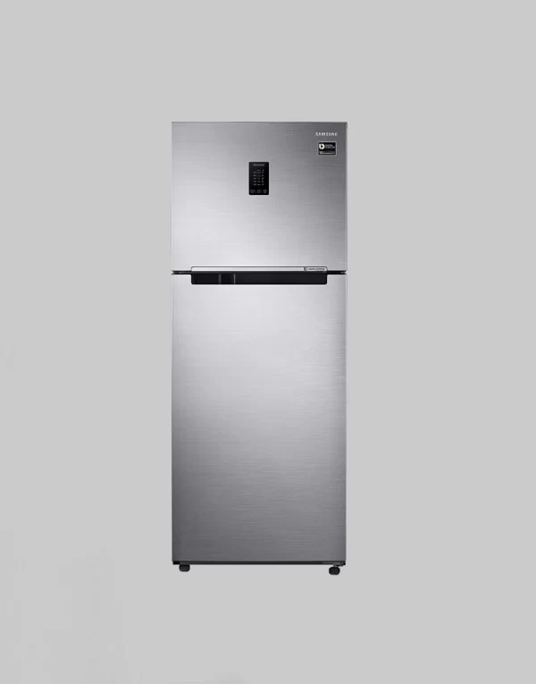 Samsung 386 L 2 Star Frost Free Inverter Double Door Refrigerator (Grey, Refined Inox, Convertible)
