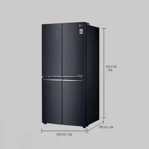 LG 594 L Inverter Frost-Free Side-By-Side Refrigerator (GC-B22FTQPL, Matte Black)