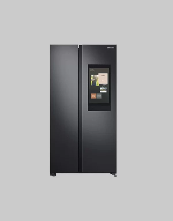 Samsung 673 L Inverter Frost Free Side-by-Side Refrigerator (RS72A5FC1B4/TL, Gentle Black Matt, Curd Maestro)