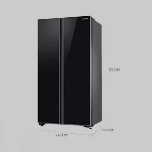 Samsung 700 L with Inverter Side-by-Side Refrigerator (RS72R50112C, Black)