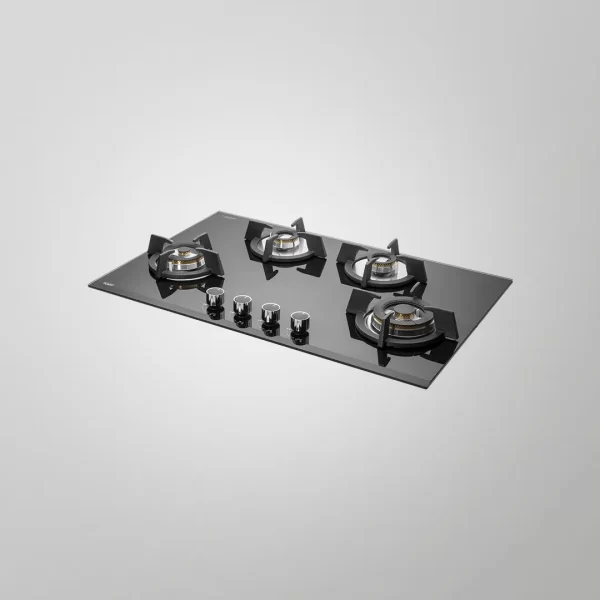 KH 78 BR 47X – Powerful 4 Brass Burners Built-in Hob with Diamond Cut Tapered Front Glass - Image 2