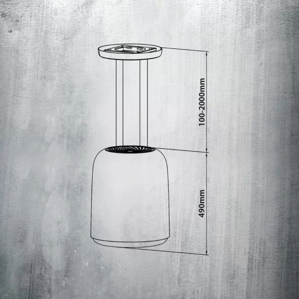 Kaff 41 cm Island Chimney Island Series LEONE BL 41 IS - Image 3