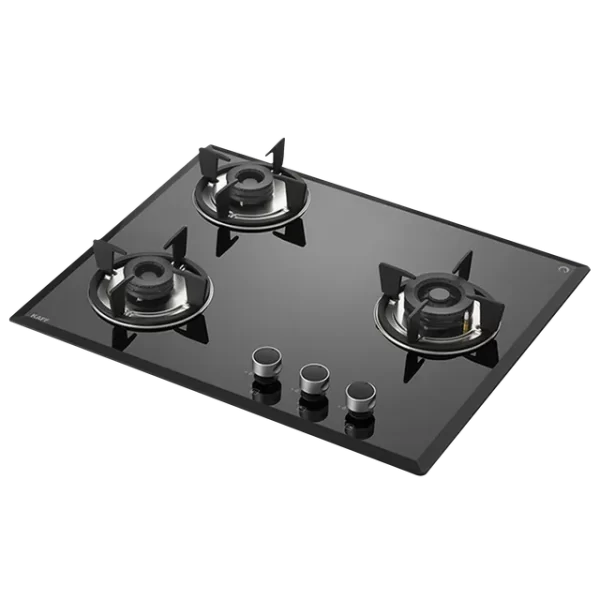 KAFF FBB 603 Tempered Glass Top 3 Burner Automatic Electric Hob (Enamelled Matt Finish Grills, Black) - Image 2