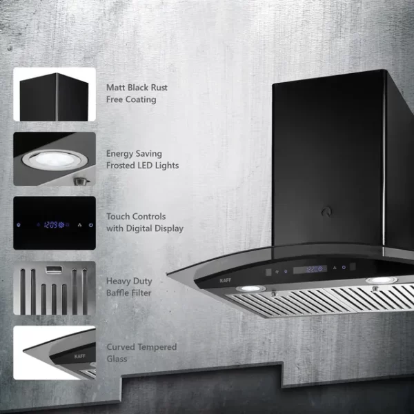 Kaff OPEC TX DHC 90 Auto Clean Wall Mounted Black 1180 CMH Chimney - Image 7