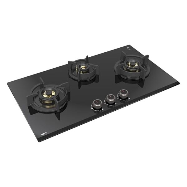 KAFF ASF 783 Tempered Glass Top 3 Burner Automatic Electric Hob (Flame Failure Device, Black) - Image 3