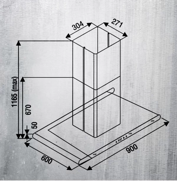 Baffle Kaff CANARY DHC BF 90 IS Kitchen Chimney, 900 mm, Suction Capacity(m3/hr): 1200 - Image 6
