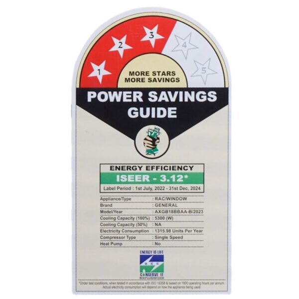 O-general AXGB18BBAA-B Series 1.5 Ton 3 Star Window AC - Image 6