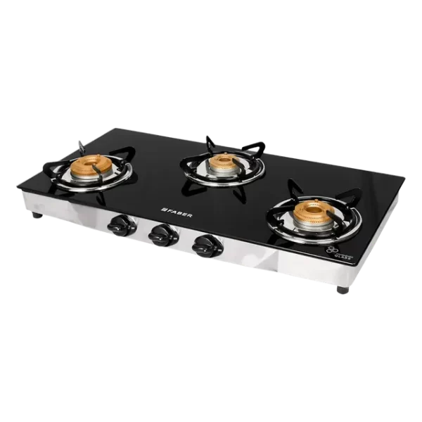 Faber Jumbo 3BB SS Toughened Glass Top 3 Burner Manual Gas Stove (Corrosion Resistance, Black) - Image 8