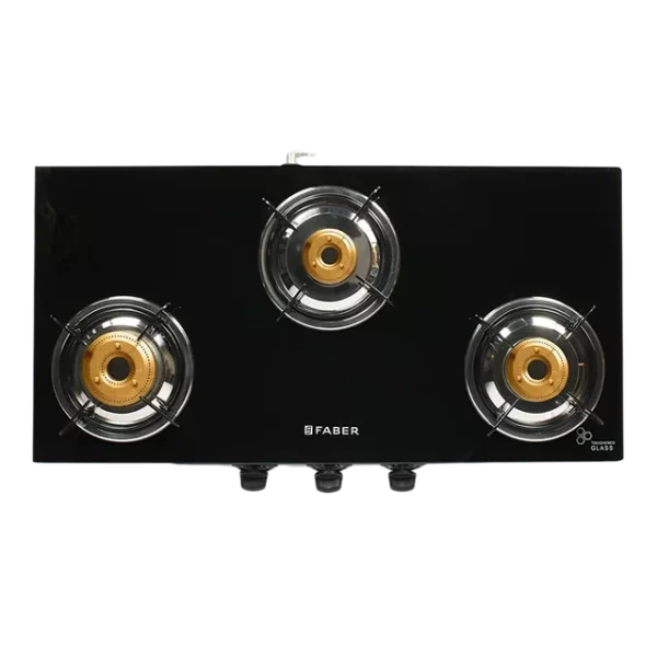 Faber Jumbo 3BB SS Toughened Glass Top 3 Burner Manual Gas Stove (Corrosion Resistance, Black) - Image 6
