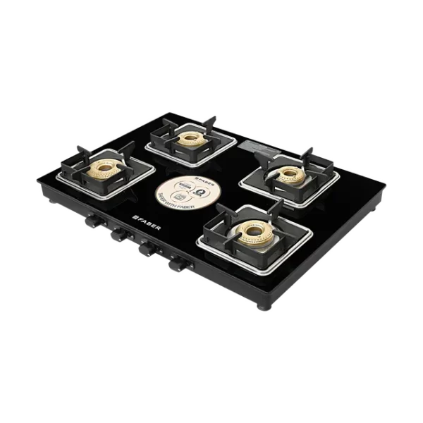 Faber Remo XL 4BB AI Glass Top 4 Burner Automatic Gas Stove (MS Power Coated Pan Support, Black) - Image 9
