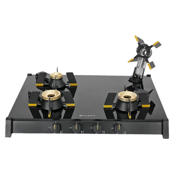 FABER GENIUS 704 BK Toughened Glass Top 4 Burner Manual Hob (Cast Iron Pan Support, Black) - Image 10