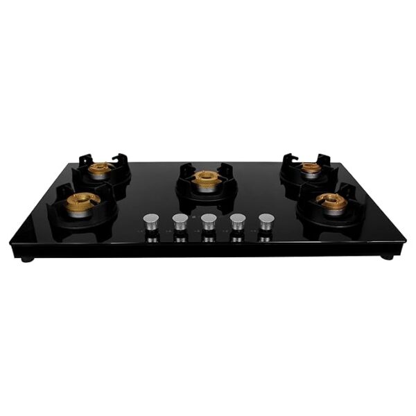 Faber 90 cm,5 Burner Gas stove (NiOS DLX 905 BB BK) Maual Ignition, Black - Image 2