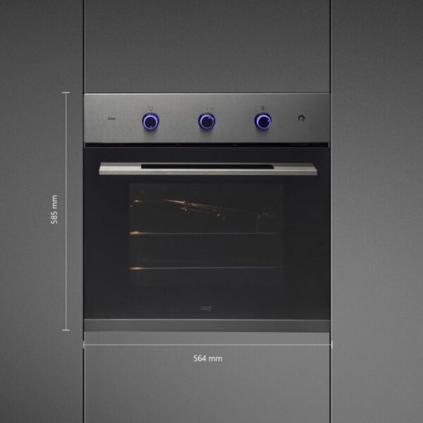 KAFF OV70 AMSS 70 Litre Built-in Oven with True Convection | Multi-Functional with Defrost, Fan, Rotisserie & Grill | Black Tempered Glass with Half Mirror Glass Finish (Black) - Image 3