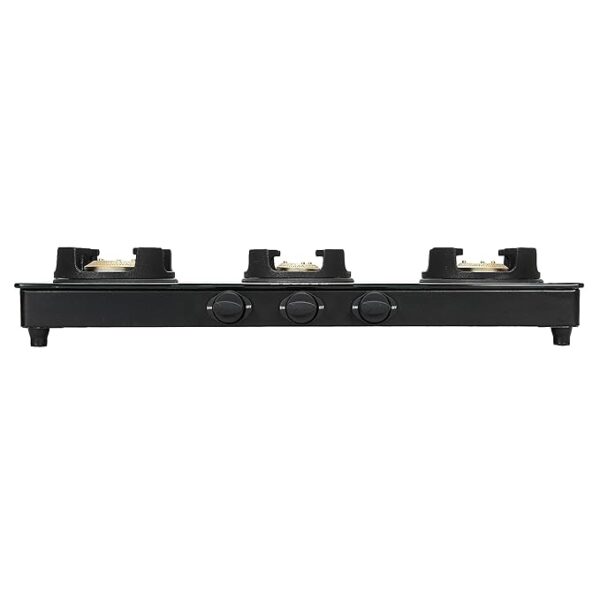 Faber Onyx 3BB BK CI Glass Top 3 Burner Manual Gas Stove (Round Drip Tray, Black) - Image 3