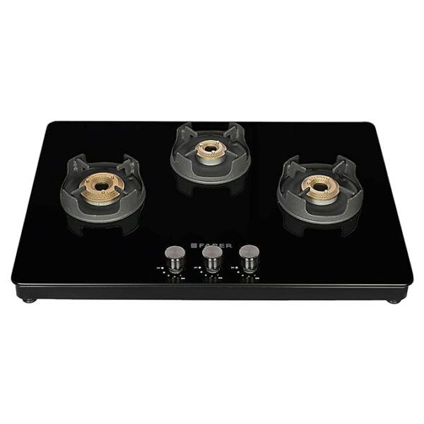 Faber 75 cm,3 Burner Gas stove (NiOS DLX 753 BB BK) Maual Ignition, Black