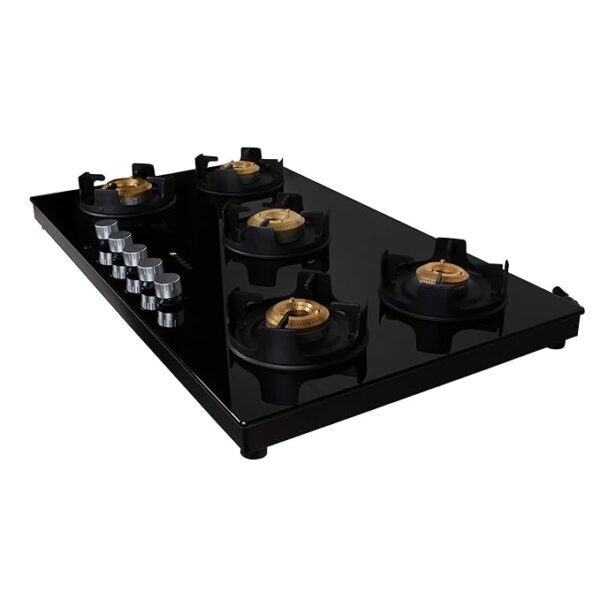 Faber 90 cm,5 Burner Gas stove (NiOS DLX 905 BB BK) Maual Ignition, Black - Image 3