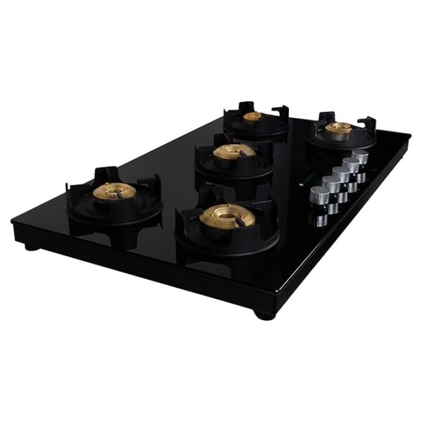 Faber 90 cm,5 Burner Gas stove (NiOS DLX 905 BB BK) Maual Ignition, Black - Image 4
