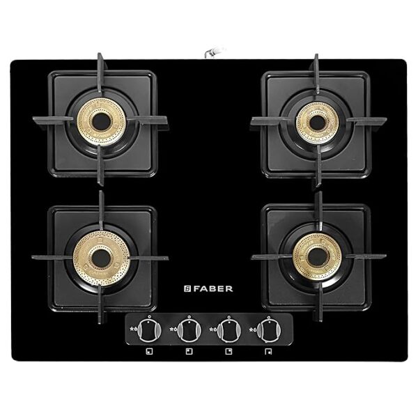 Faber 4 Burner Stainless Steel Manual Ignition Glass Cooktop (Elite 4BB BK CI, Black), 65 cm - Image 9