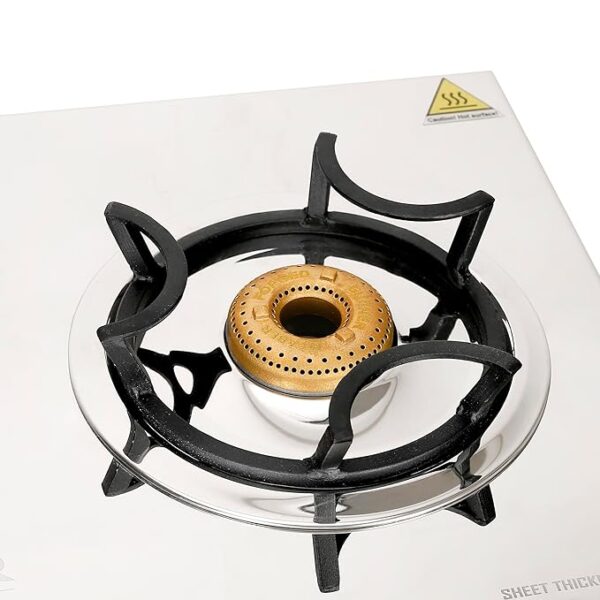 Faber high efficiency 2 Brass Burner with stainless steel top, ISI Certified gas stove, Manual Ignition, For LPG use only (Cooktop Hilux Max 2BB SS) 5 year warranty on burners & valve - Image 6