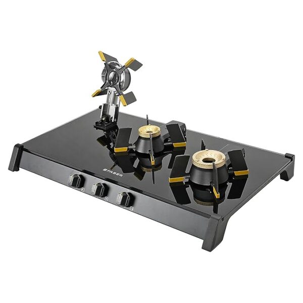 FABER GENIUS 753 Toughened Glass Top 3 Burner Manual Hob (Cast Iron Pan Support, Black) - Image 4