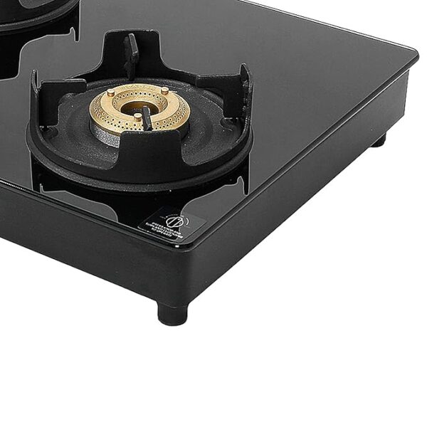 Faber Onyx 3BB BK CI Glass Top 3 Burner Manual Gas Stove (Round Drip Tray, Black) - Image 6