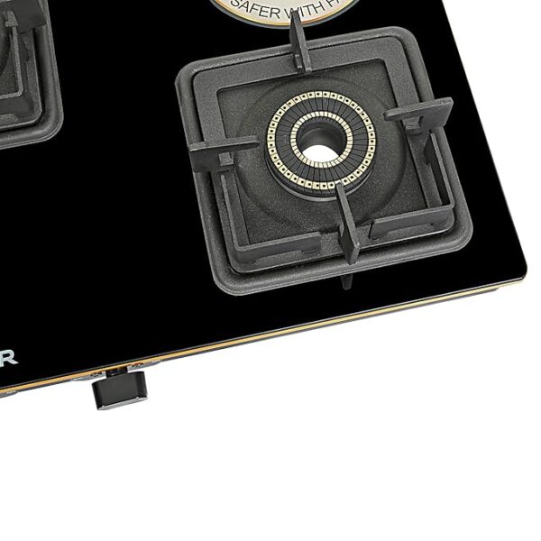 FABER PRINCE PLUS 3BB BK Toughened Glass Top 3 Burner Manual Hob (Full Brass Burners, Black) - Image 6