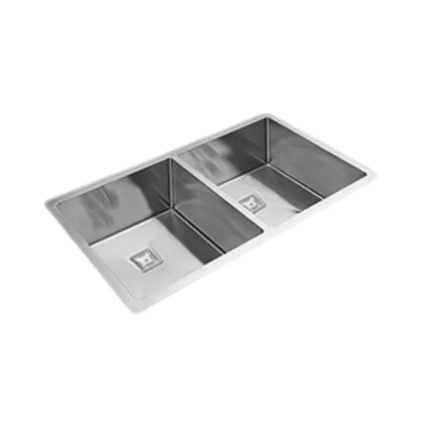 Kaff Stainless Steel Sink Marco Series DOUBLE BOWL KS 940 DB R10 ( 37 x 18 inches ) - Satin - Image 2
