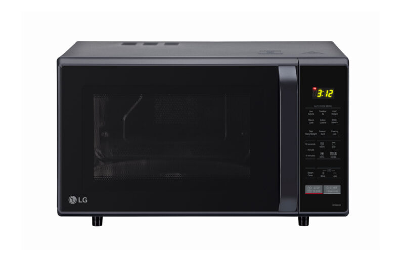 LG 28 L Convection Microwave Oven with Stainless Steel Cavity, 251 Auto Cook Menu, Quartz Heater, Black