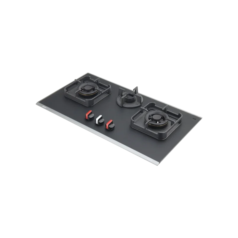 CRYSTAL NOIR 823- 3 Burners Built-in Hob with Frosted Crystal Black Glass Finish