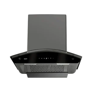 MILL DHC 60 - Wall Mounted Chimney, Front Panel with Black Glass and Digital Display