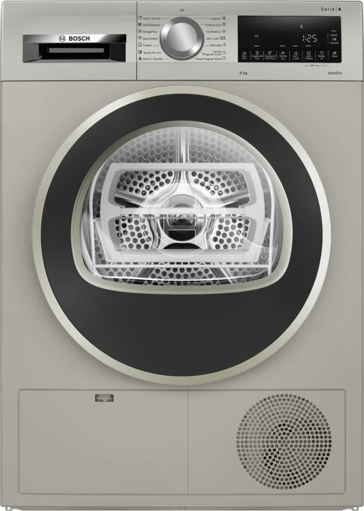 Bosch WPG23108IN Series 4 condenser tumble dryer 8 kg Silver inox - Image 2