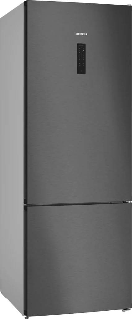 Siemens KG56NCX41I  iQ300 free-standing fridge-freezer with freezer at bottom 193 x 70 cm Brushed black steel antiFingerprint