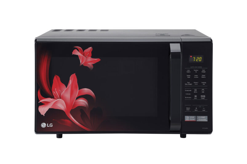 LG 28 L Convection Microwave Oven with Stainless Steel Cavity, 251 Auto Cook Menu, Defrost, Health Plus Menu, Black