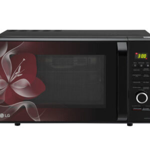 LG 28 L Charcoal Convection Microwave Oven with Charcoal Lighting Heater, Diet Fry, Motorised Rotisserie, Floral Black