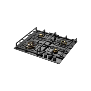 MFBX 604- Built in Hob, 4 Full Brass Burners , Square Drip Tray (Black Shiny Finish)