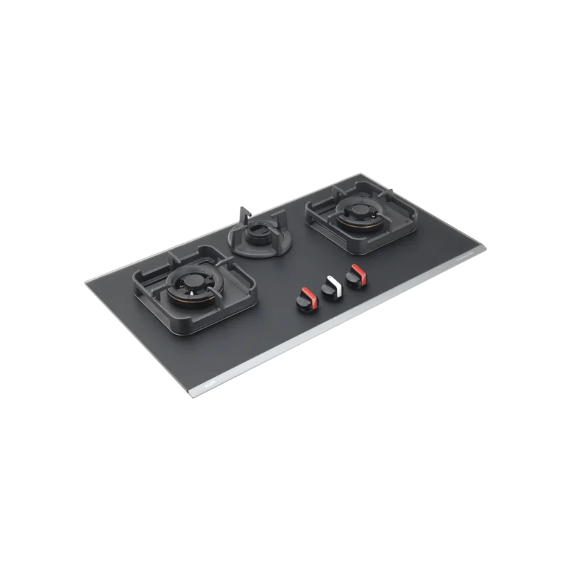 CRYSTAL NOIR 823- 3 Burners Built-in Hob with Frosted Crystal Black Glass Finish
