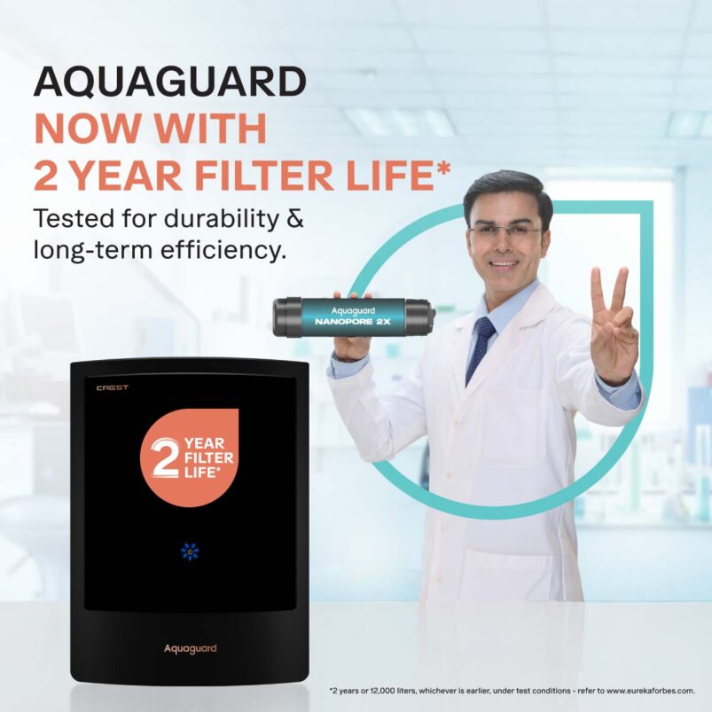 Aquaguard Enrich Crest UV 2X Water Purifier | 2 Year Filter Life | With Mega Sediment Filter