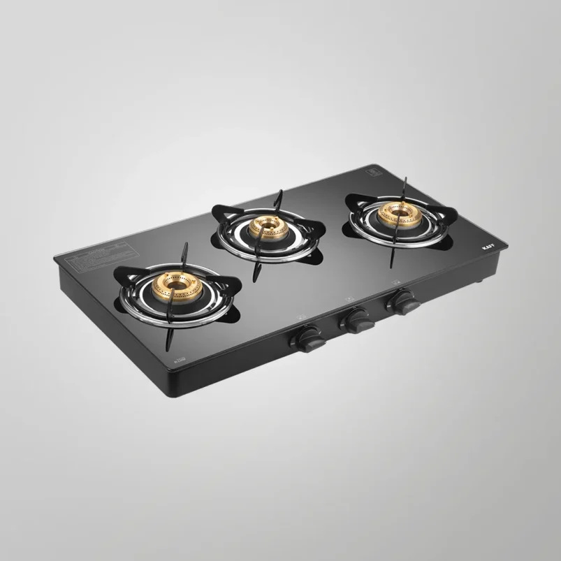 Kaff CTR 71 3B 3 Burner Cooktop | Slim Glass Top Gas Stove