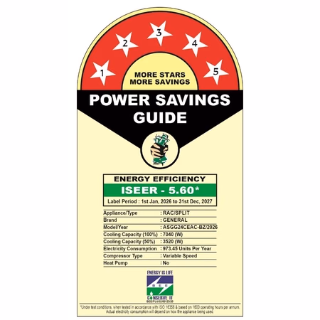 O General 2 Ton 5 Star Inverter Split AC, ASGG24CEAC-B, 2026 - Image 2