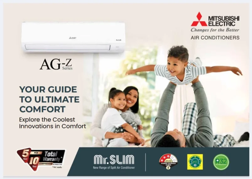 Mitsubishi 1 Ton 3 Star Non Inverter (Ms/Mu-) (AGZ13VF)