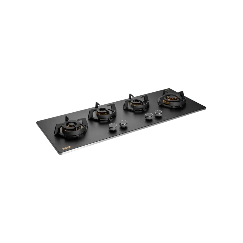 MSM 104 / MSM 104X – 4 Full Brass High Efficiency Burners with FFD Built-In Hob, 8 mm Frosted Black Glass