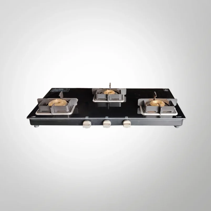 Kaff CTJ 77 3B 3 Burner Cooktop | Slim Glass Top Gas Stove