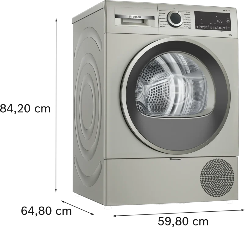 Bosch WQG2520XIN Series 4 heat pump tumble dryer 10 kg Silver inox - Image 6