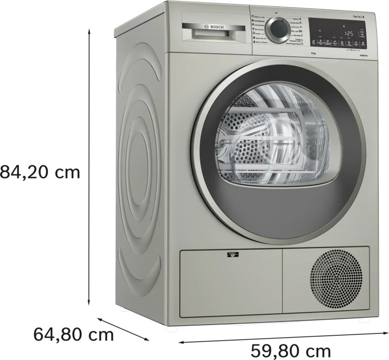 Bosch WPG24108IN Series 4 condenser tumble dryer 9 kg Silver inox - Image 6