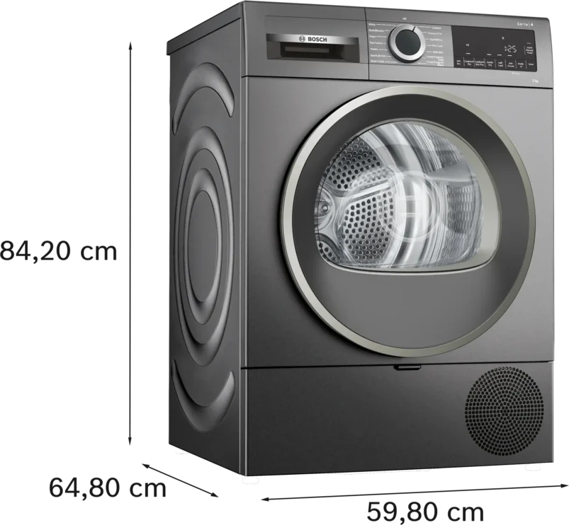 Bosch WQG2420RIN Series 4 heat pump tumble dryer 9 kg Cast iron grey - Image 6