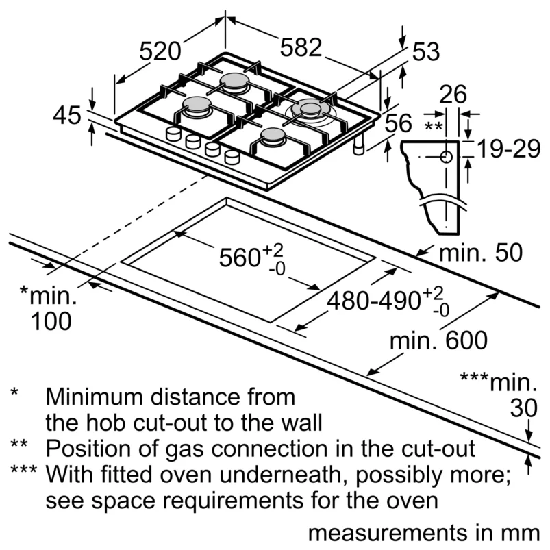 Bosch Series 4 Gas hob 60 cm Stainless steel - Image 7