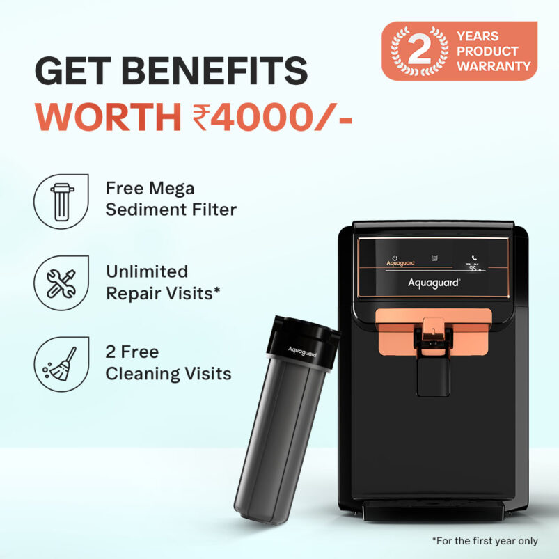 Aquaguard Enrich Senza 2X RO+UV WQI Water Purifier | 2 Year Filter Life | With Mega Sediment Filter - Image 9